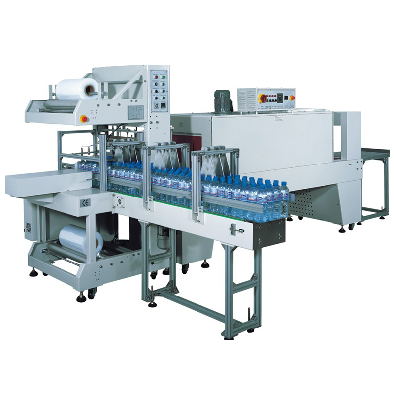 Automatic bottle shrink sleeve wrapping machine with bottle arrangement function