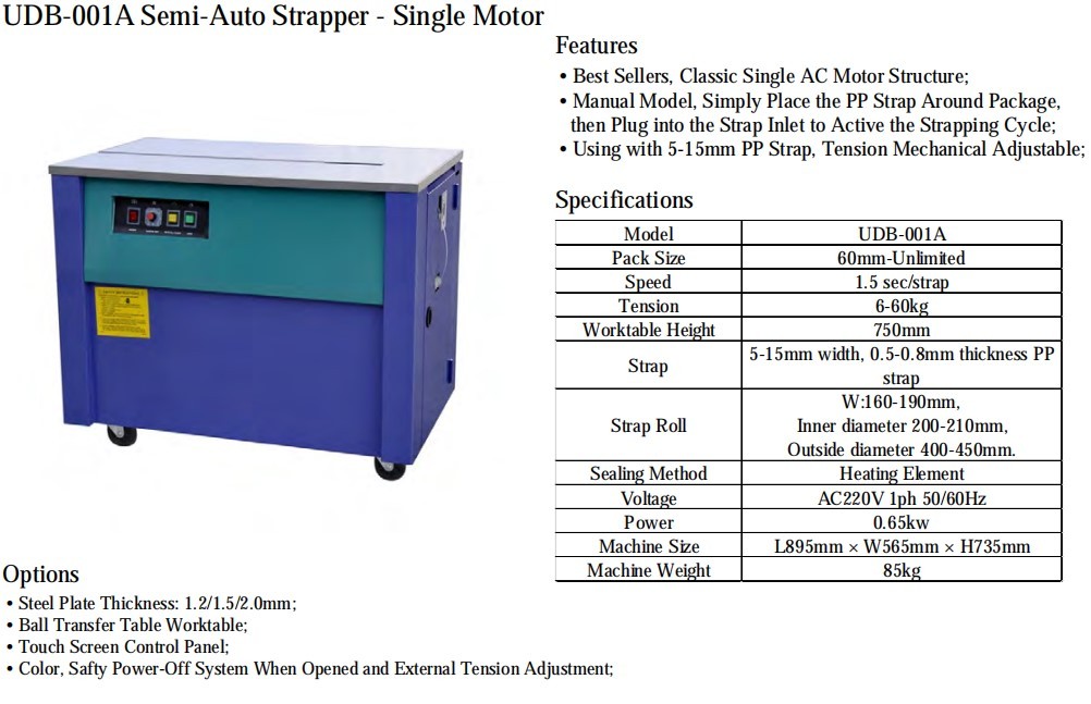 Semi-Automatic Manual Model PP Belt Bundle Strapping Machine